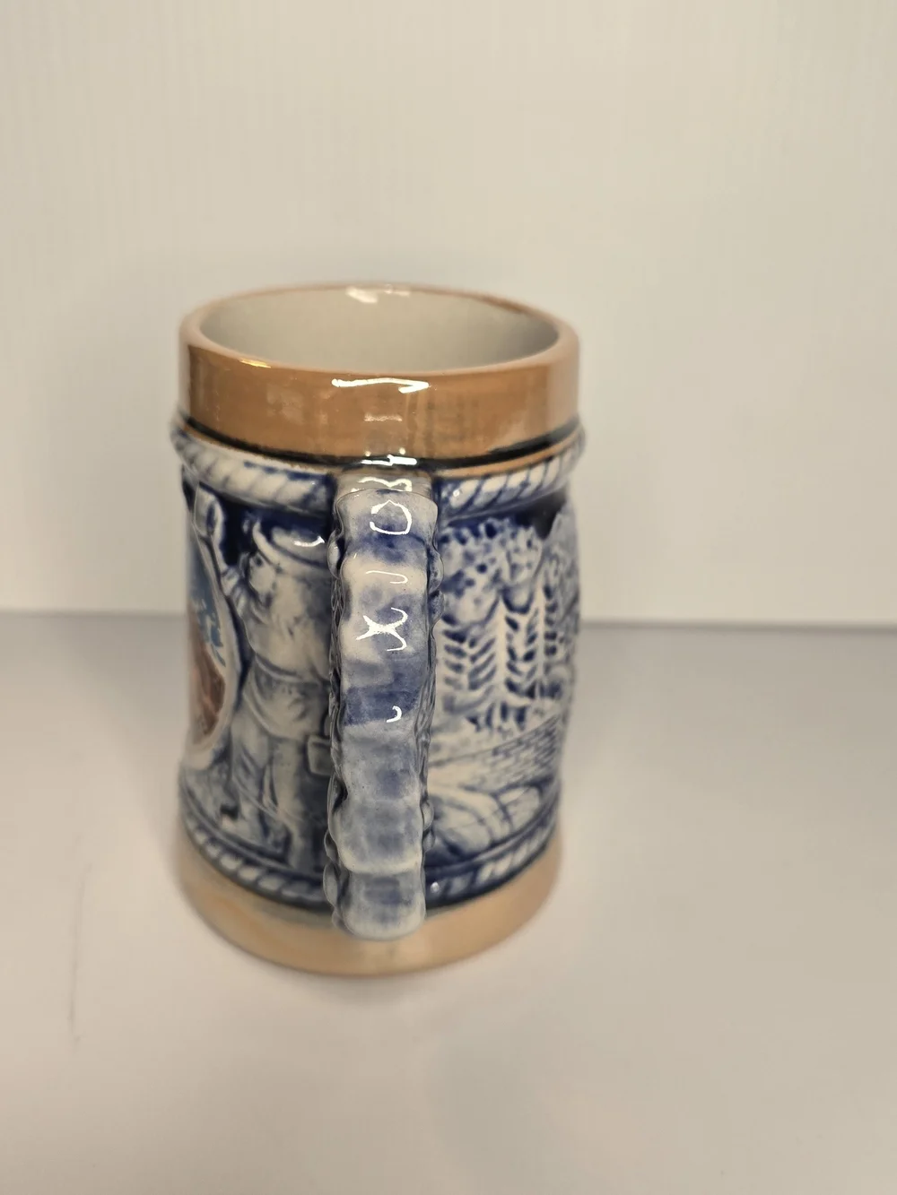 Kentucky Ceramic Beer Stein Mug - Brown & Blue